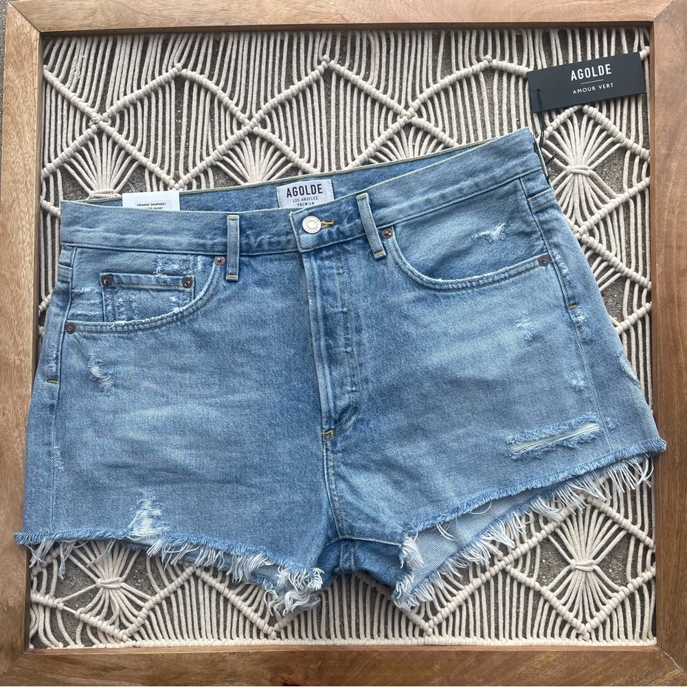 New Agolde Distressed Jean Shorts Size 30